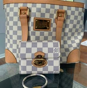 Louis Vuitton bag, wallet and bracelet. Authentic.
